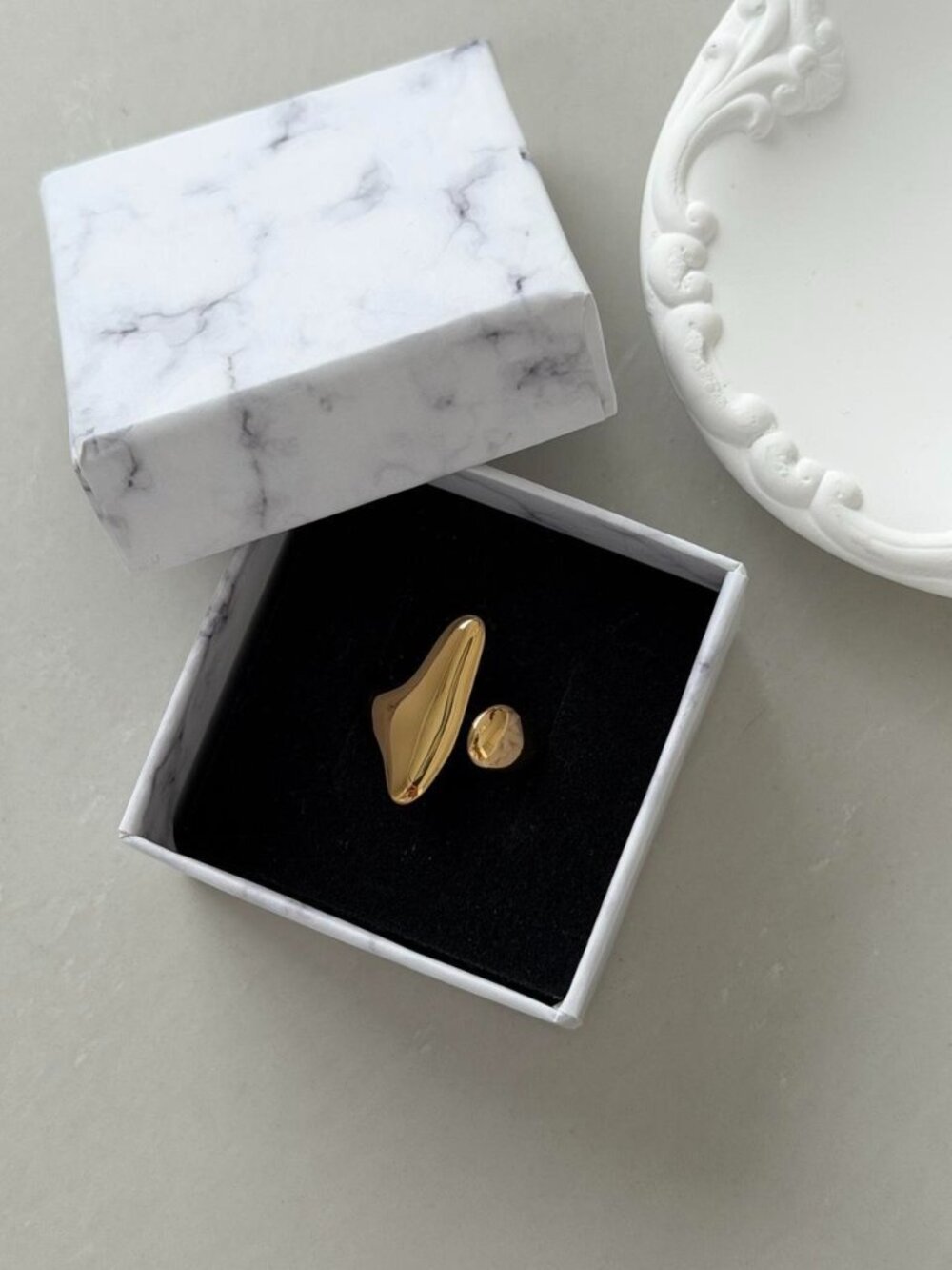 Retro Gold Women Adjustable Minimalist Ring Stainless steel‎ + gift bag